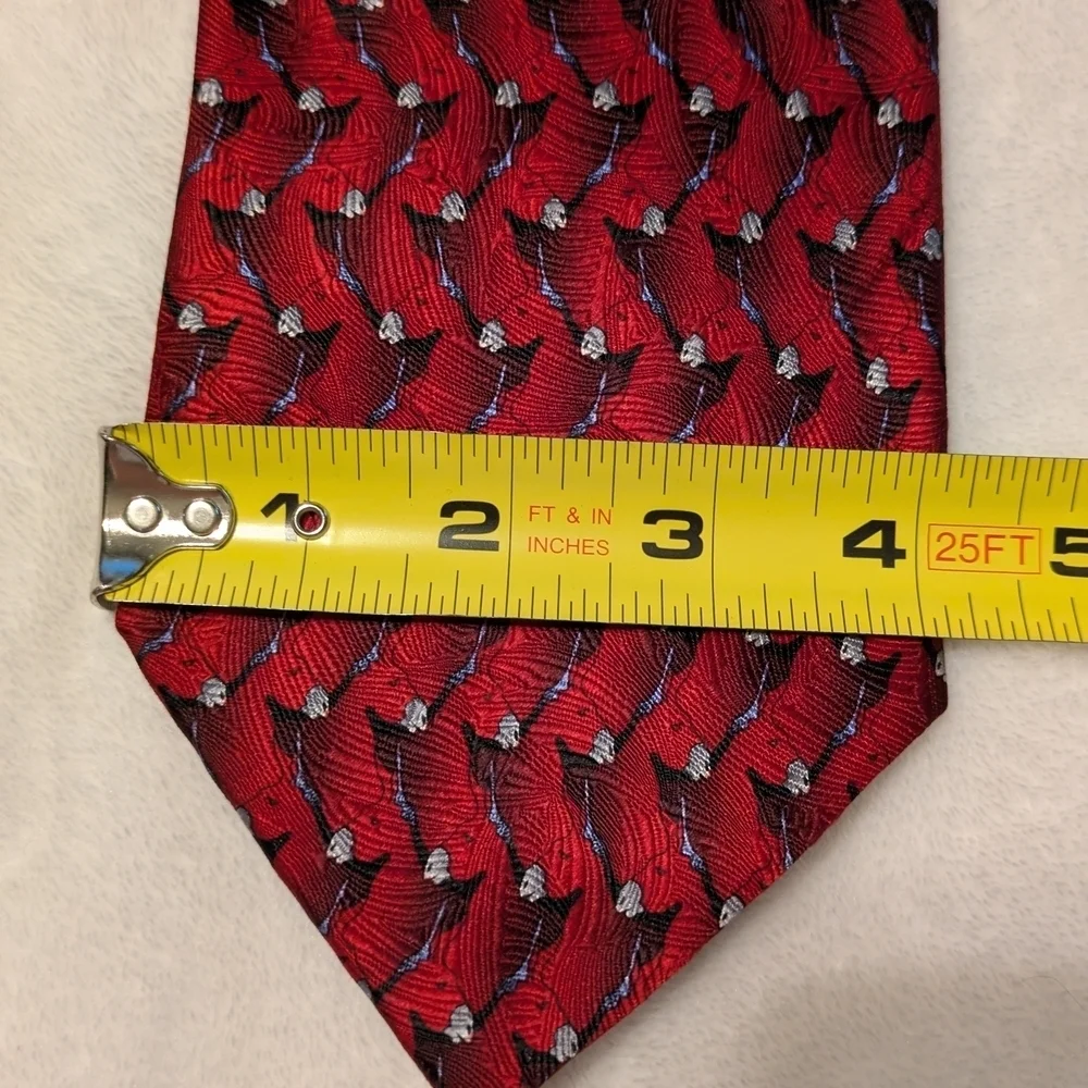 Red Donkey Patterned Men's Tie